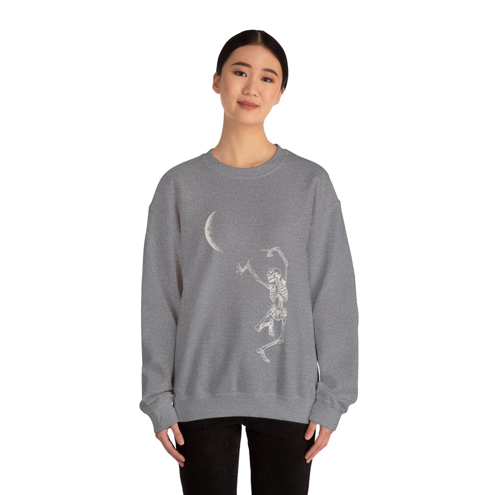 skeleton and moon sweatshirt